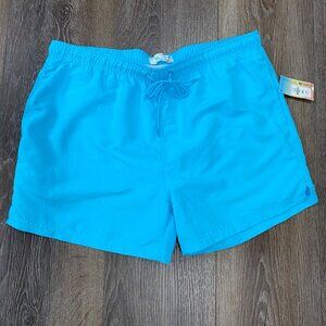 Mens 2XL Blue Swim Shorts By Primark Elastic Waistband W/ Drawstring
